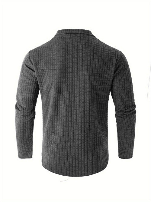 Outdoor Stand Collar Half Zip Training T-shirt Waffle Sports Bottoming